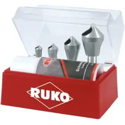 RUKO Kegel- und Entgratsenker-Satz mit Querloch 90° HSS Co 5 5-teiliger Kegel- und Entgratsenker-Satz