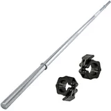 POWER-XTREME Langhantelstange 30mm Hantelstange | 167cm | mit Kompressionsverschlüssen | glatte Aufnahme | verchromt | bis 250kg belastbar | Studioqualität