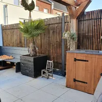 DE-COmmerce Sichtschutz aus Bambus KISU Gartenzaun Bambuszaun 90x150 cm nigra