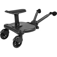 Buggy Board mit Sitz, universelles Trittbrett für Kinderwagen mit 360°-Zweirad-Design, belastbar bis 25 kg, Mitfahrbrett universal passend für alle Kinderwagen