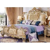 Klassische Möbel Holz Luxuriöses Bett + 2 Nachttische Schlafzimmer Set