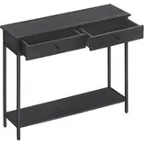 VASAGLE Konsolentisch 2 Schubladen 100 x 40 x 75 schwarz