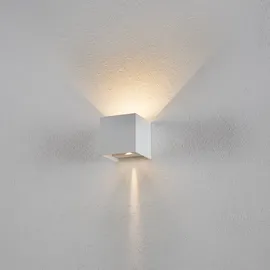 Helestra Außenwandleuchte Aluminium 10 x 10 x 10 cm dimmbar IP54 mattweiß