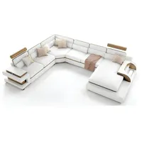 Xlmoebel Ecksofa Neues Ecksofa aus Leder in Weiß und Braun mit Polsterung - Brugg, Hergestellt in Europa braun