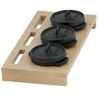 BBQ-Toro Dutch Oven Set 3 x Ø 11 cm Gusseisen schwarz