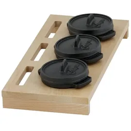 BBQ-Toro Dutch Oven Set 3 x Ø 11 cm Gusseisen schwarz