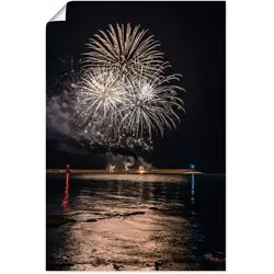 Artland Wandbild »Feuerwerk am Meer«, Himmelsbilder, (1 St.), als Alubild, Leinwandbild, Wandaufkleber oder Poster in versch. Größen Artland Farbe Bild(er): schwarz