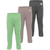 normani Outdoor Sports Normani, Outdoor Sports 3er Pack Baby Merino Unterhose mit Füßen in Anthrazit/Rosa/Grün | Gr.: 68,