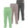 normani Outdoor Sports Normani, Outdoor Sports 3er Pack Baby Merino Unterhose mit Füßen in Anthrazit/Rosa/Grün | Gr.: 68,