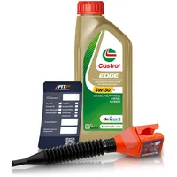 1 L LITER CASTROL Edge Fluid Titanium 5W-30 C3 Motoröl inkl. Castrol Ölwechselanhänger und Einfülltrichter