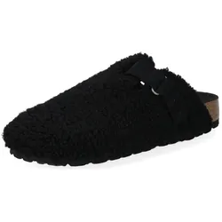 Pantolette SHEPHERD "Shepherd Pantoletten Lammfell", Damen, Gr. 40, schwarz, Lammfell, casual, Schuhe