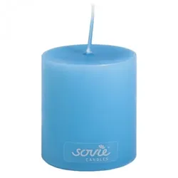 Sovie CANDLES Stumpenkerze in Aquablau Ø 50 mm x H 60 mm - Brenndauer ca. 16 Std.