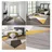 Vimoda Teppich Wohnzimmer Schlafzimmer Flur Teppich Geometrisches Muster Gelb, Maße:80x150 cm