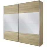 Rauch Quadra braun (struktureichefarben hell, spiegel), B:271cm H:230cm T:62cm, Holzwerkstoff, Schränke, Schwebetürenschrank, mit Spiegelelementen