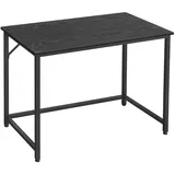 VASAGLE Schreibtisch schwarz rechteckig, 4-Fuß-Gestell schwarz 100,0 x 50,0 cm