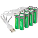 Tka wiederaufladbare High-Capacity-Batterien AA 2000 mAh 8 St.