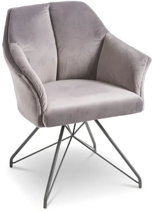[de]sign & more Stuhl Lipsi Stoff Grau