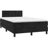 vidaXL Boxspringbett mit Matratze & LED Schwarz 120x200 cm Samt