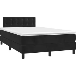 vidaXL Boxspringbett mit Matratze & LED Schwarz 120x200 cm Samt