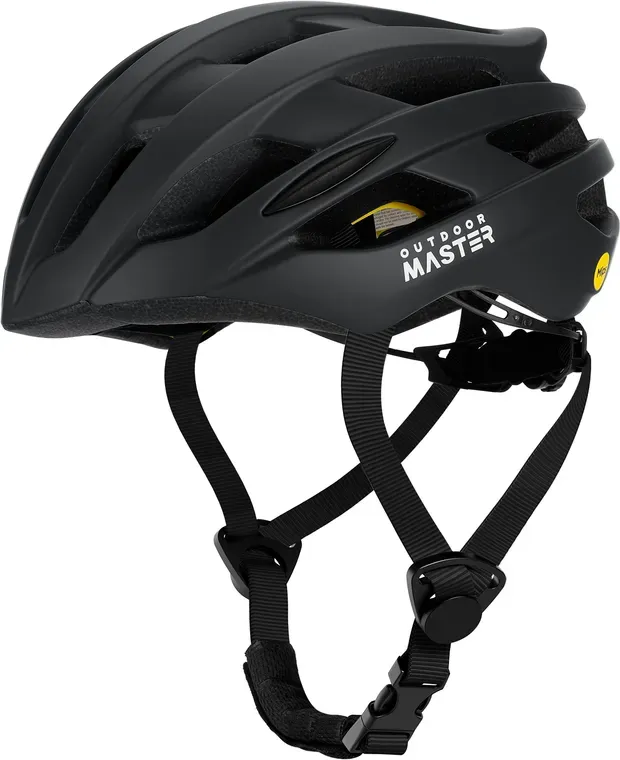 OutdoorMaster MIPS Fahrradhelme für Erwachsene, Schwarz, Größe M