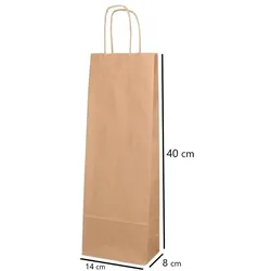 DeinPack Umweltschonende Papier Tragetaschen 250 x braune Papier Tüten 14 x 8 x 40 cm