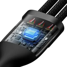 Baseus USB-C auf Micro USB + Lightning 1,5 m Schwarz