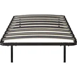 Lattenrost 90 x 190 cm - 15 Latten - 3 Zonen mit verstärkter Lendenstütze - Mit Füßen - Schwarz - CERRISI by YSMÉE