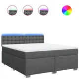 vidaXL Boxspringbett 180 x 200 cm Dunkelgrau