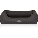 Knuffelwuff Hundebett Columbia Orthopädisch Kunstleder  XL 105 x 75cm Schwarz