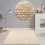 THEKO Handwebteppich Alpen beige ¦ Wolle ¦ Maße (cm): B: 170 H: 1,2