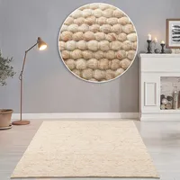 THEKO Handwebteppich Alpen beige ¦ Wolle ¦ Maße (cm): B: 170 H: 1,2