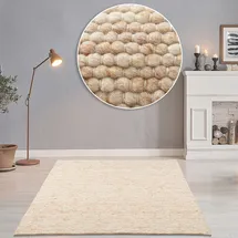 THEKO Handwebteppich Alpen beige ¦ Wolle ¦ Maße (cm): B: 170 H: 1,2