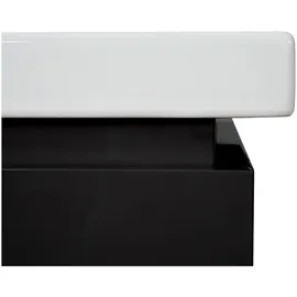 MCW Premium Waschbecken + Unterschrank MCW-D16, Waschbecken Waschtisch, hochglanz 90cm schwarz