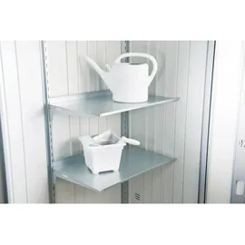 Biohort Regale-Set für Gerätehaus 2 Böden Silber