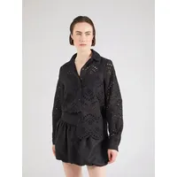 Pieces Langarmbluse PCVILDE (1-tlg) Lochmuster schwarz M (38)