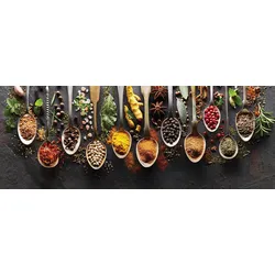 EUROART Glasbild 30 x 80 cm Herbs and spices Glas Bunt