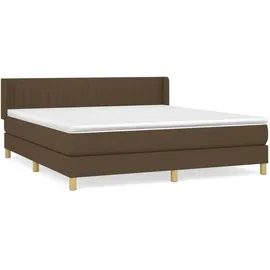 vidaXL Boxspringbett mit Matratze Dunkelbraun 180x200 cm Stoff