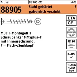 Heco MULTI-MONTI-plus F Betonschraube 7,5 x 45 Senkkopf, T-Drive, verzinkt blau, A2K