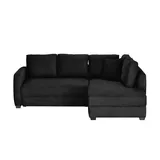 bobb Eckcouch Webstoff 2-Sitzer Schwarz