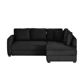 bobb Eckcouch Webstoff 2-Sitzer Schwarz