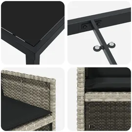 vidaXL Garten Essgruppe 5 pcs Hellgrau Poly-Rattan - Hellgrau