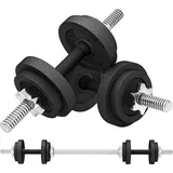 SPORTNOW Verstellbares Hantelset, 2-in-1, 20 kg, Gewicht-Set mit gerader Verbindungsstange und rutschfesten Griffen, Hanteln und Gewichte für Männer und Frauen, Fitness, Heim-Fitnessstudio   Aosom