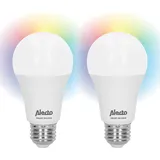 Alecto SMART-BULB10 DUO - Smarte WLAN LED-Lampe, 2er-Pack, weiß