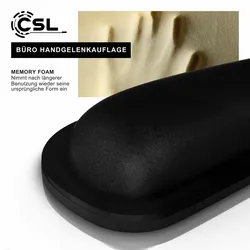 CSL Handgelenkauflage Tastatur Keyboard - Handballenauflage Handgelenkschoner - Maus und Tastatur - ergonomische Haltung - 43 cm - atmungsaktiv