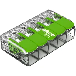 25St. Wago 221-425 Verbindungsklemme m Hebel Green