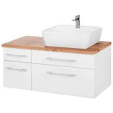 WELLTIME Waschbeckenunterschrank Davos 90 x 55 cm Weiß