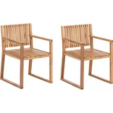 Beliani Sassari II Gartenstuhl 54 x 80 x 54 cm hellbraun 2 St.