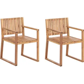 Beliani Sassari II Gartenstuhl 54 x 80 x 54 cm hellbraun 2 St.