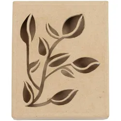 Décopatch 4x Braunes Pappmaché, rechteckige Schachtel Pflanze 15x12x3cm - Kartonbraun BT077C