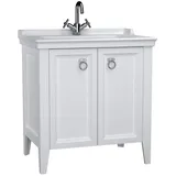 Vitra Valarte Set 80 cm, Möbelwaschtisch + Waschtischunterschrank 2 Türen, weiß matt/Waschtisch weiß hochglanz